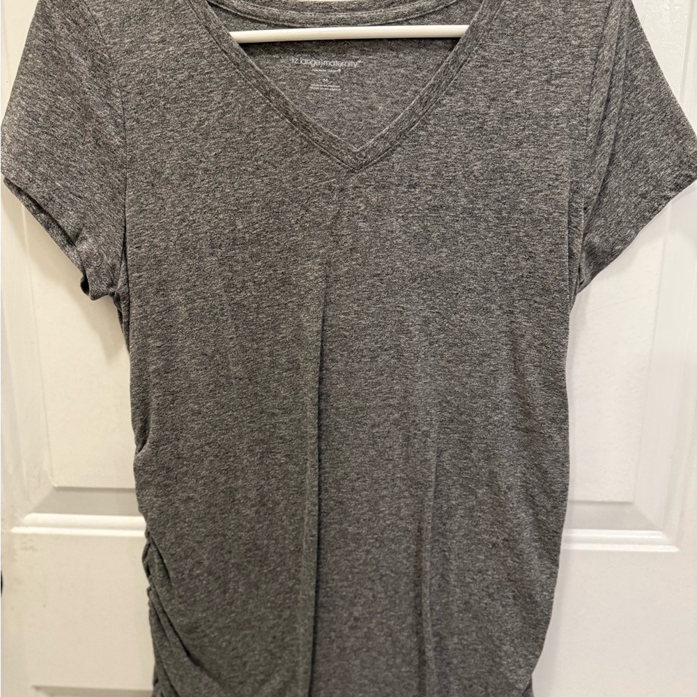 Liz Lange Maternity Gray V-Neck Women's Top size M